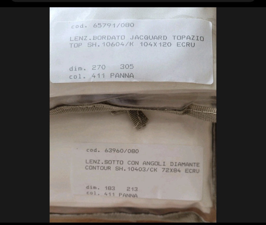 ELAYNE B. VENETIAN LINEN SHEET SET MADE  IN ITALY,8PC SET,KING,TOPAZIO JACQUARD~14