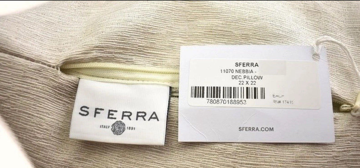 Sferra Fine Linens Nebbia Decorative Pillow 22" x 22" Sand1