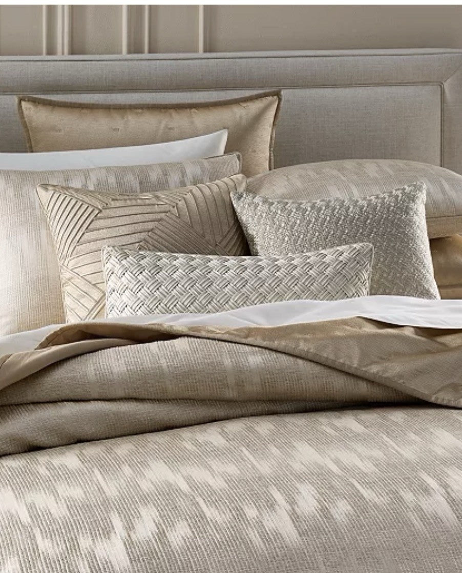 Hotel Collection Gilded Stripe FULL / QUEEN Comforter & Shams Set Gold0