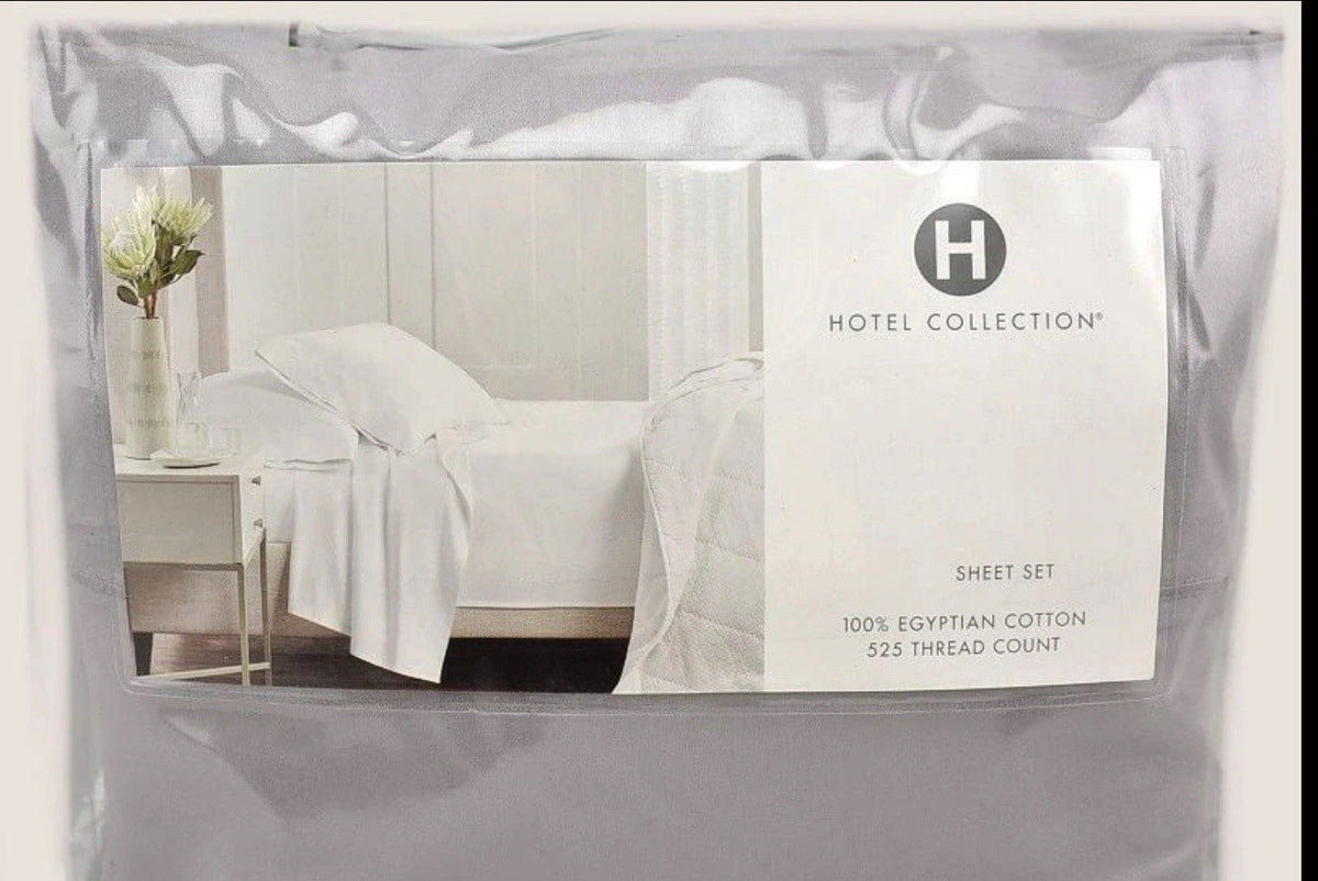 Hotel Collection 525 Thread Count Egyptian Cotton FULL Sheet Set Gray0
