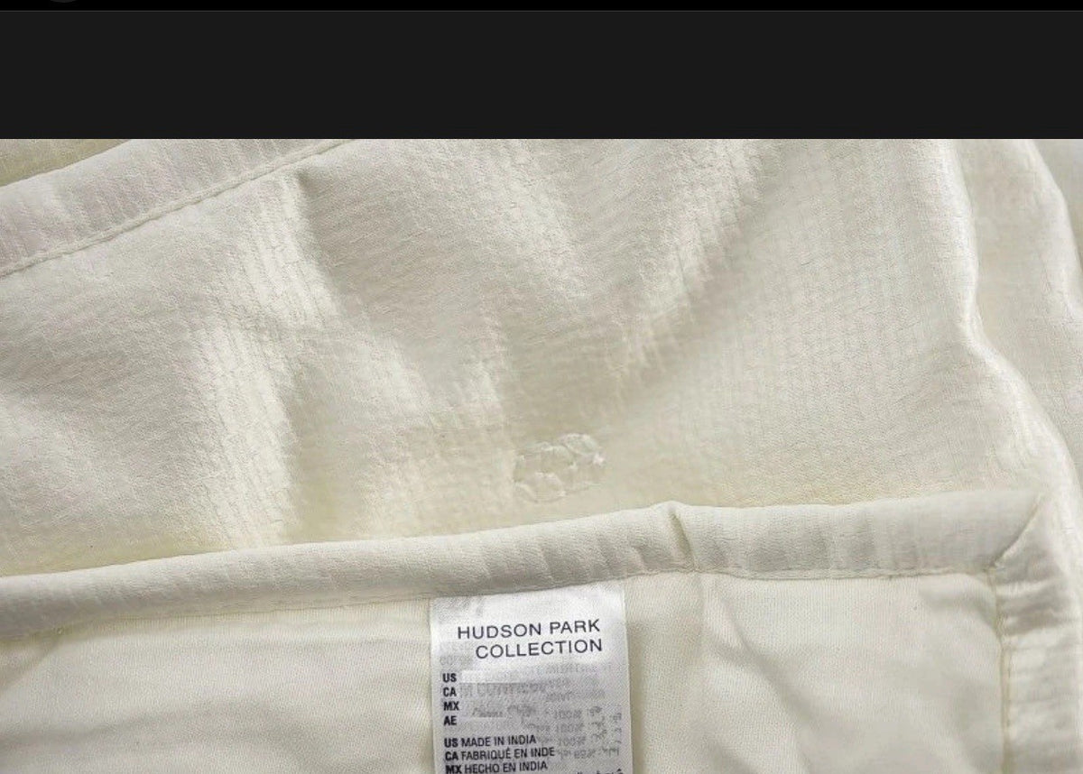 Hudson Park Collection Nouveau QUEEN Quilted Coverlet Ivory2