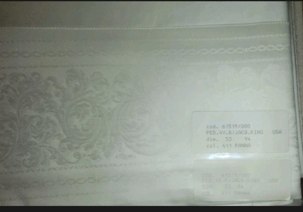ELAYNE B. VENETIAN LINEN SHEET SET MADE  IN ITALY,8PC SET,KING,TOPAZIO JACQUARD~5