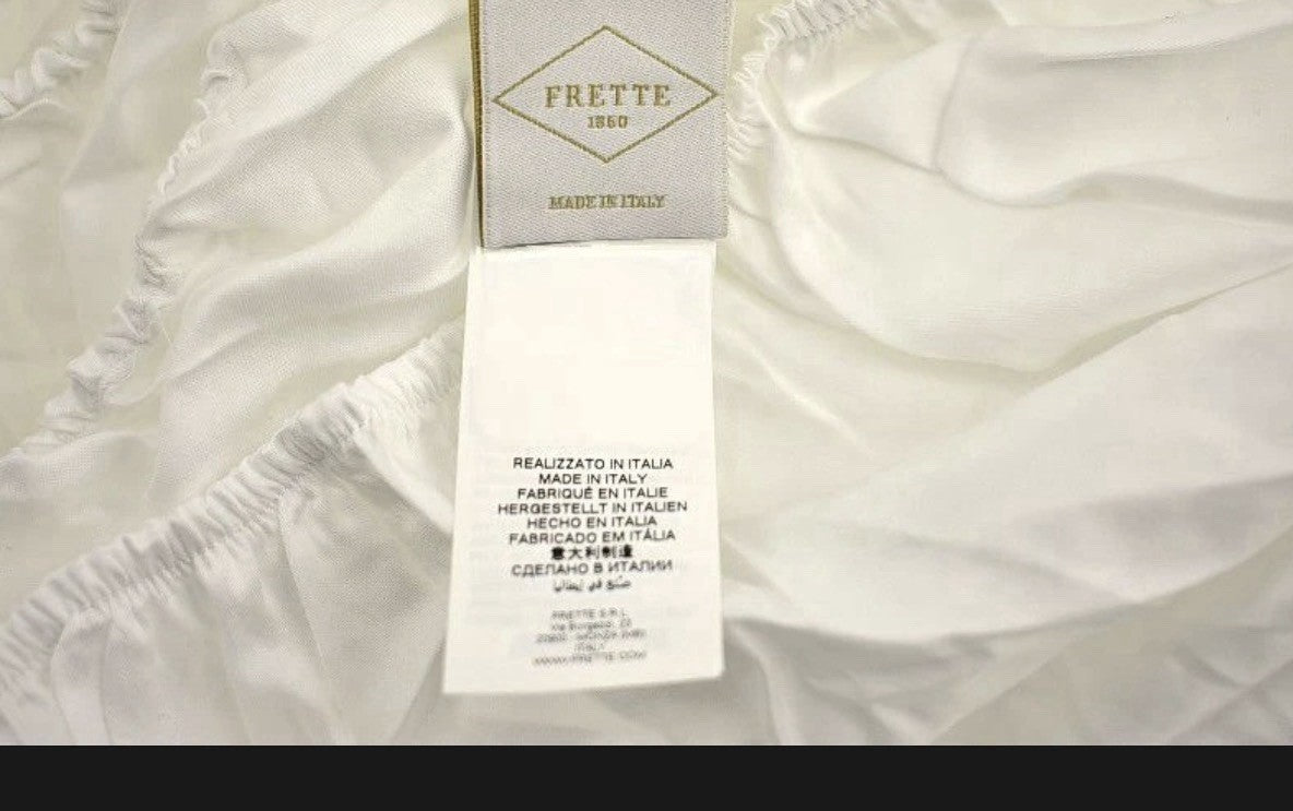 Frette 1860 Cotone Cotton Sateen KING Fitted Sheet Solid White2