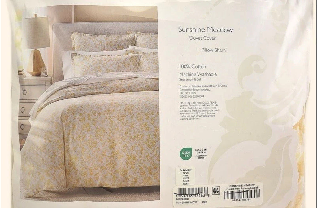 Sky Sunshine Meadow Collection FULL / QUEEN Duvet Cover & Shams Set Yellow1
