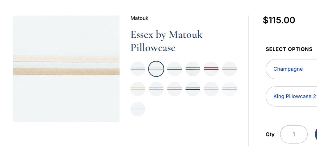 Matouk Essex King Sheet Set/Duvet/2 Xtra Cases/Wht Champagne/MSRP 855.00/7 Items4