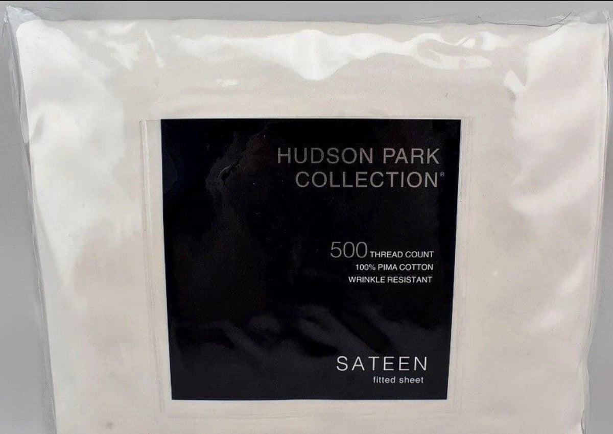 Hudson Park 500 Thread Count Pima Cotton QUEEN Fitted Sheet Ivory0