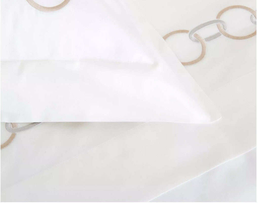Frette Links Embroidery King Sheet Set/Savage Beige2