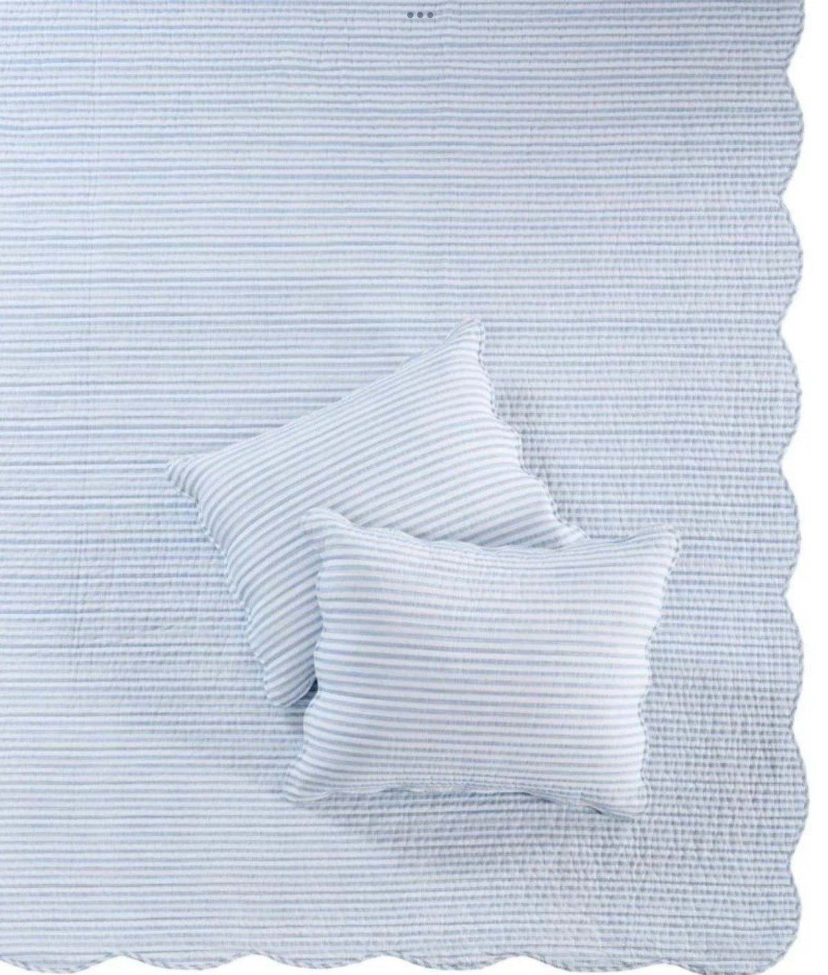 Levtex Home Martha Stripe Cotton QUEEN Bedspread & Pillowshams Set Blue2