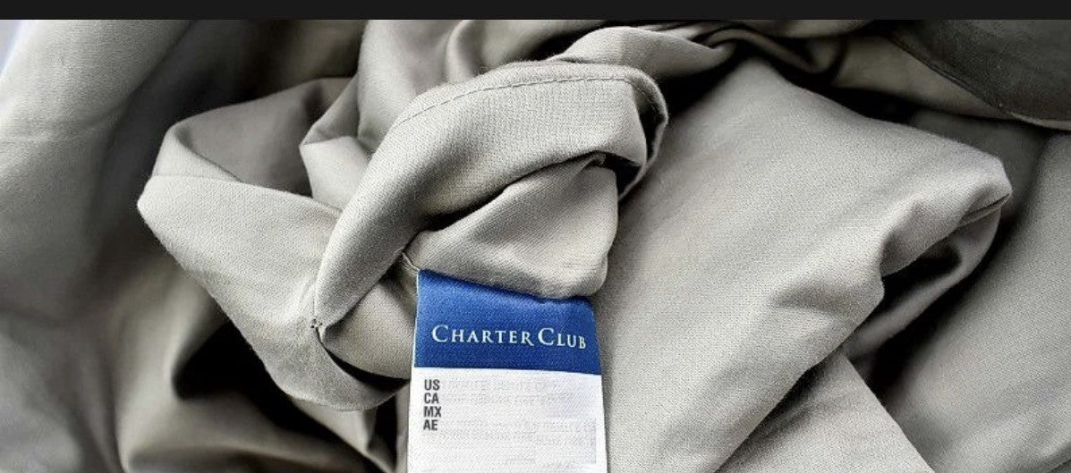 Charter Club Damask Solid 550 Thread Count KING Duvet Cover & Shams Smoke Gray2